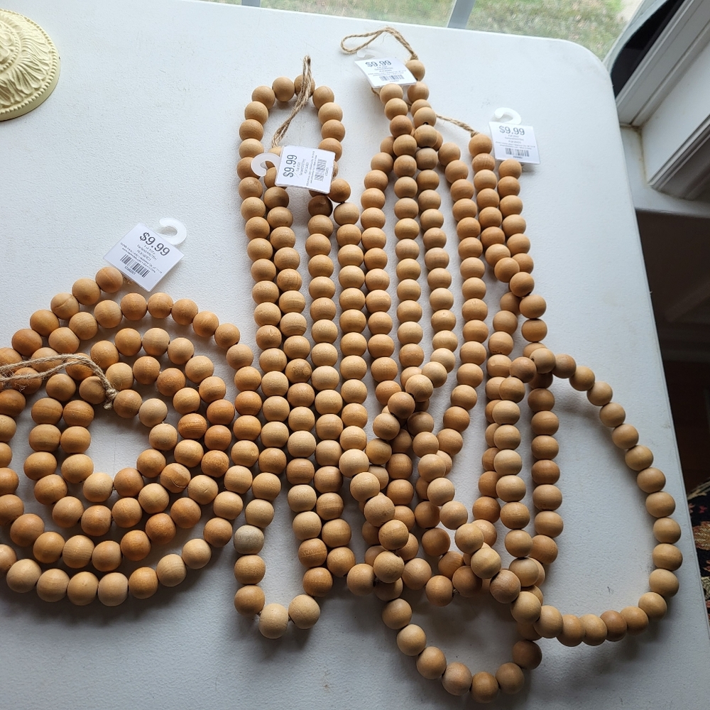 Wood Bead Garlands Lot of 4